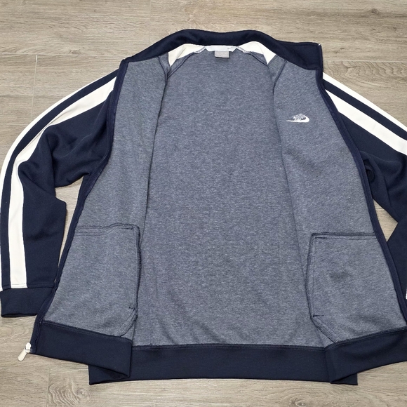 Vintage 90's -Y2K Nike Silver Tag Striped Full Zip Track Jacket Mens Sz XXL Blue - Picture 3 of 8